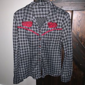 Sourpuss plaid button up